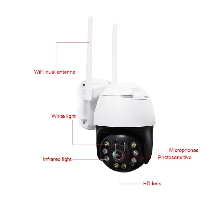 QX36 1080P 3.0MP 3.6mm Lens IP65 Waterproof PTZ 360 Degree Rotating WIFI Camera, Support Day and Night Full Color & Two-way Voice Intercom & Motion Humanoid Detection & Video Playback & 128GB TF Card, AU Plug, QX36 QX36 1080P 3.0MP 3.6mm Lens IP65 Waterproof PTZ 360 Degree Rotating WIFI Camera, Support Day and Night Full Color & Two-way Voice Intercom & Motion Humanoid Detection & Video Playback & 128GB TF Card, AU Plug, QX36